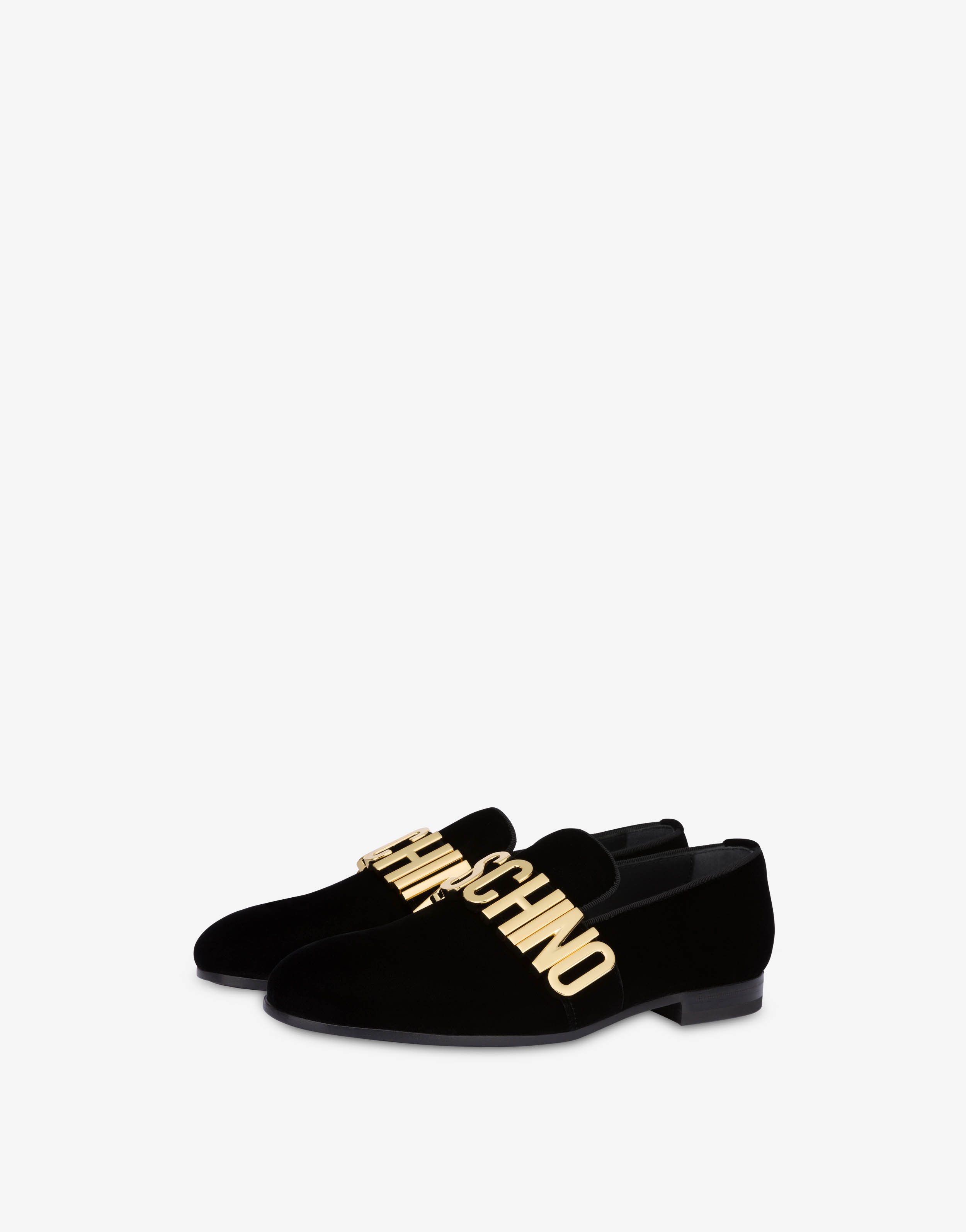 MAXI LETTERING VELVET LOAFERS - 1