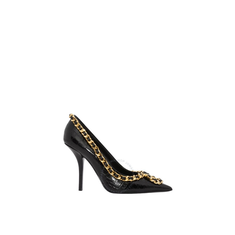 Burberry Chain Link Detail Leather Pumps - 1