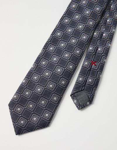 Brunello Cucinelli Silk tie with geometric design outlook