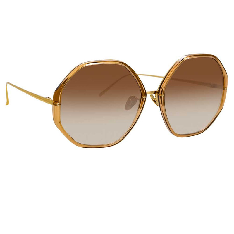 LINDA FARROW THE ALONA | OVERSIZED SUNGLASSES IN BROWN FRAME (C7) outlook