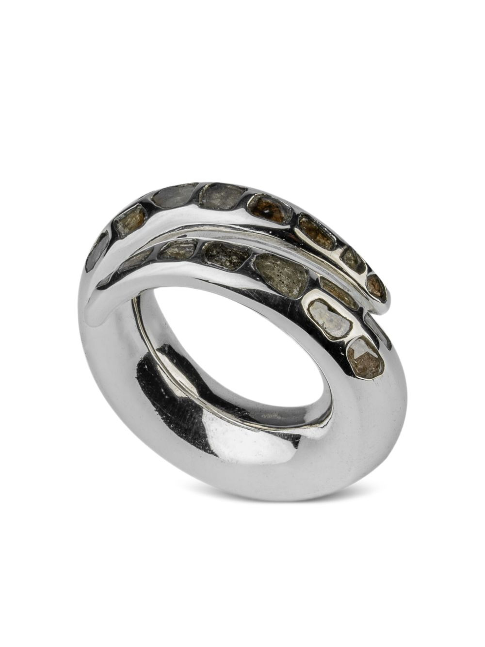 split arc pavé ring - 3