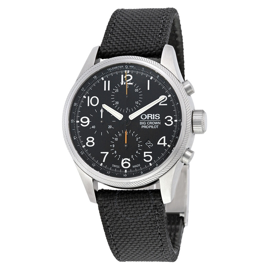 Oris - Oris Big Crown ProPilot Chronograph Black Dial Black Canvas Men's Watch 774-7699-4134BKFS - 1