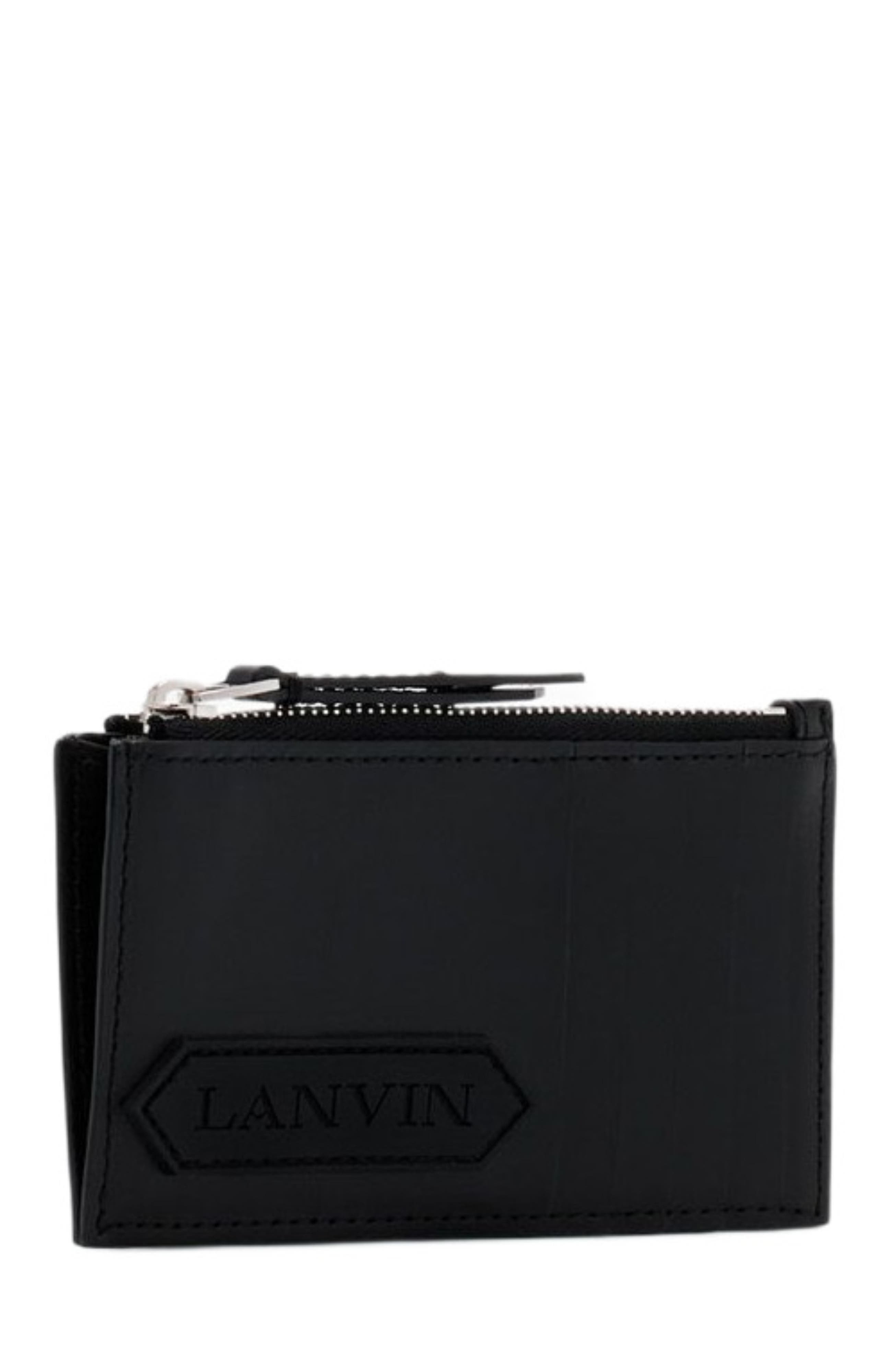 Lanvin SIGNATURE LEATHER CARDHOLDER in Black at Nordstrom - 2