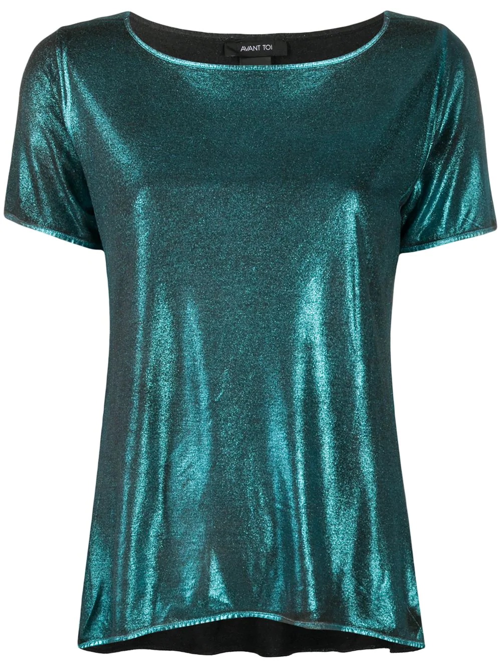 metallic-effect crew-neck T-Shirt  - 1