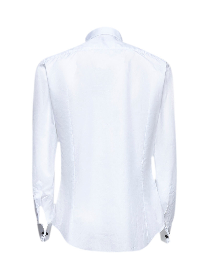 GIORGIO ARMANI White cotton tuxedo shirt outlook