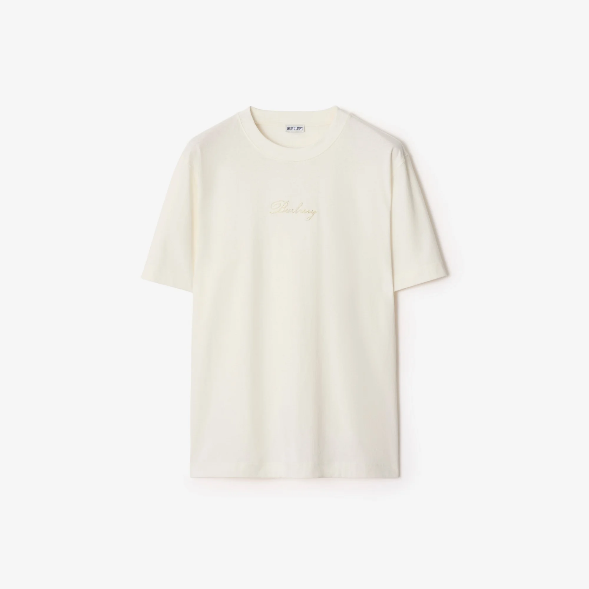 Check Cursive Logo Cotton T-shirt - 1