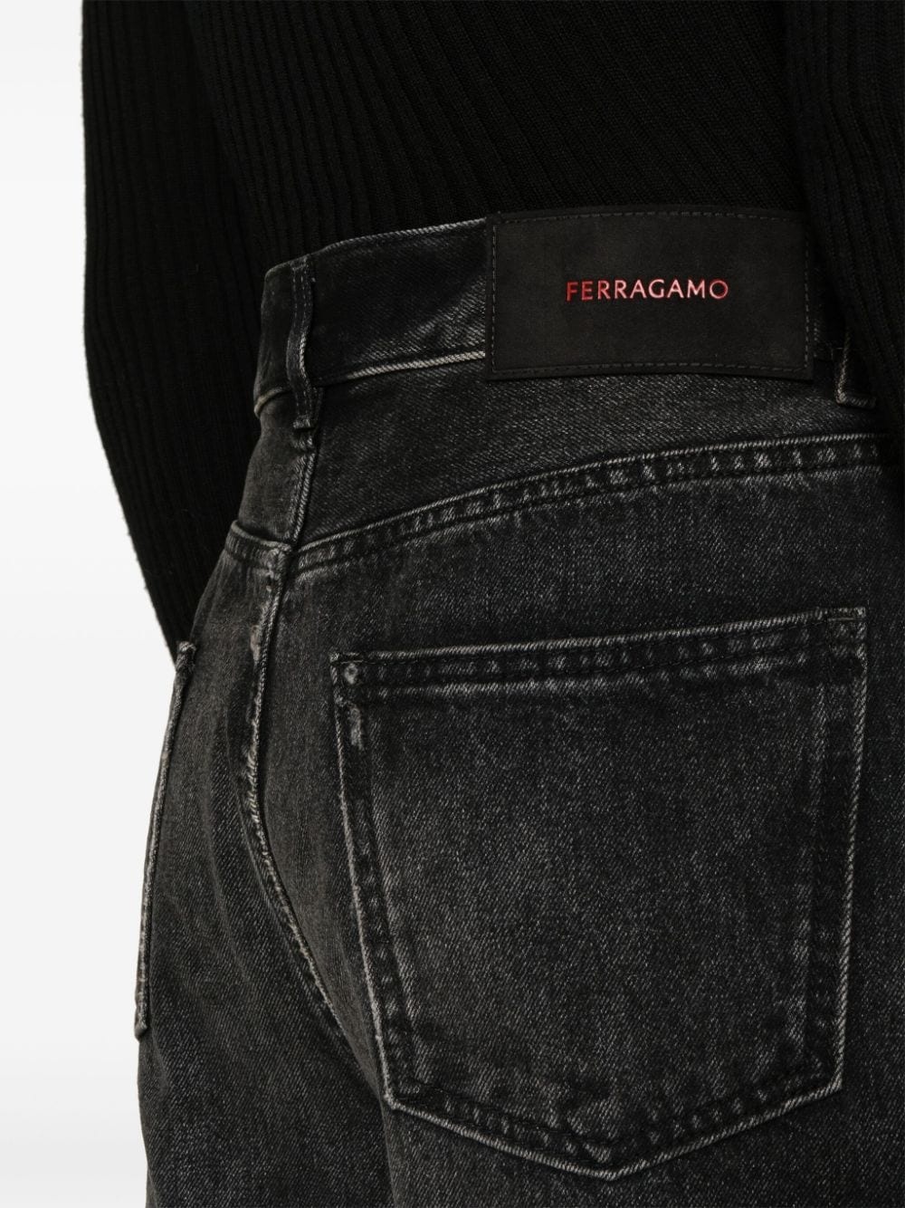 logo-engraved-buttons cotton jeans - 5