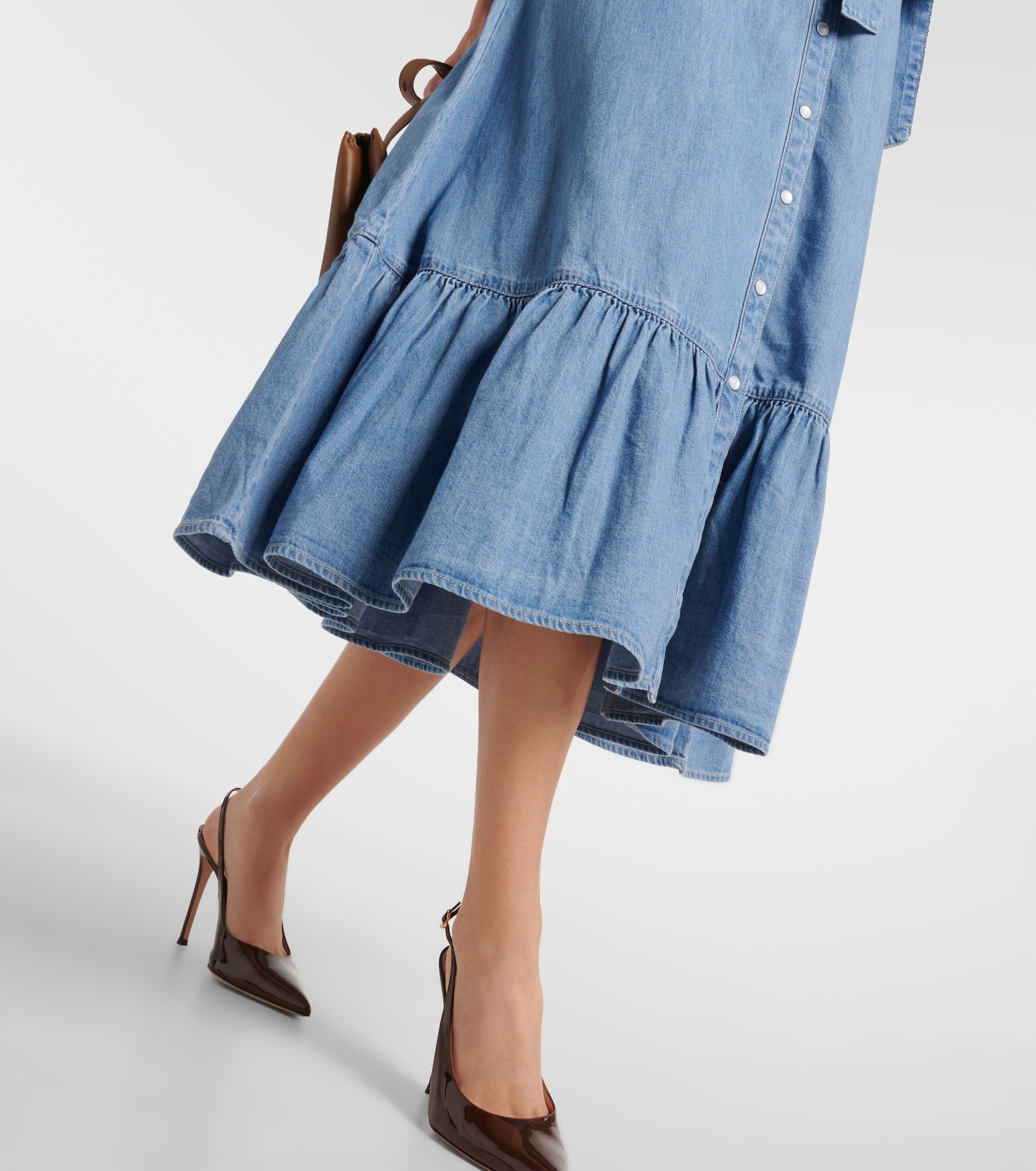 Edwina belted denim midi dress - 6