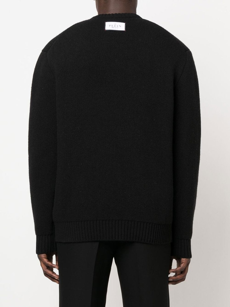 embroidered-motif crew-neck jumper 4