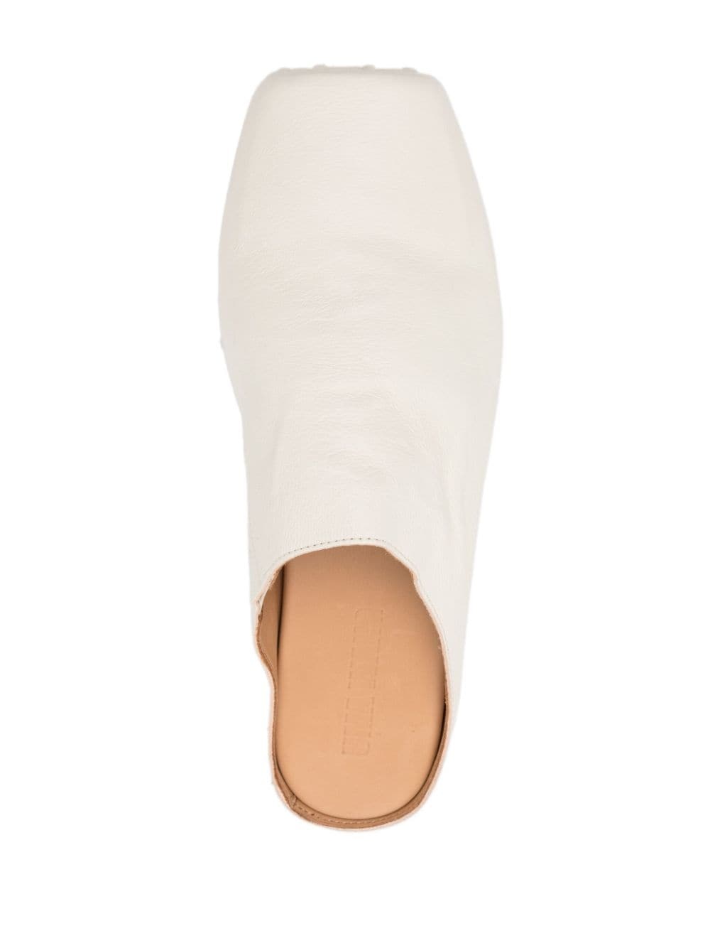 square-toe leather slippers - 4