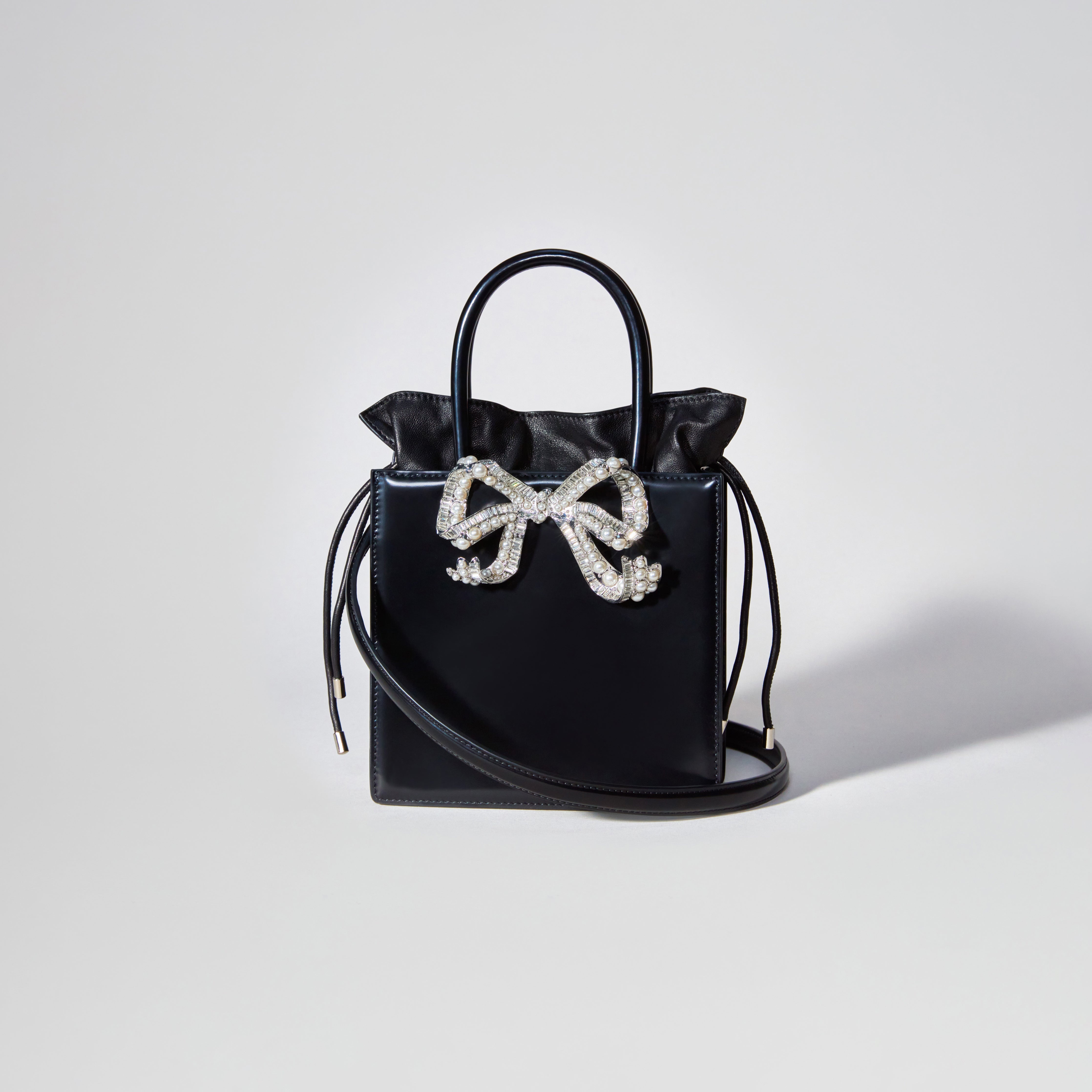 Black Mini Tote Bow Bag - 5