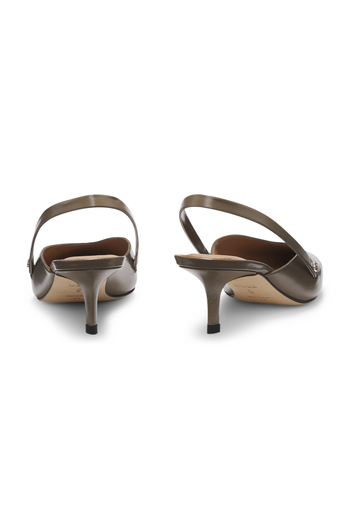 SLINGBACK PUMPS IN POLISHED LEATHER - 5