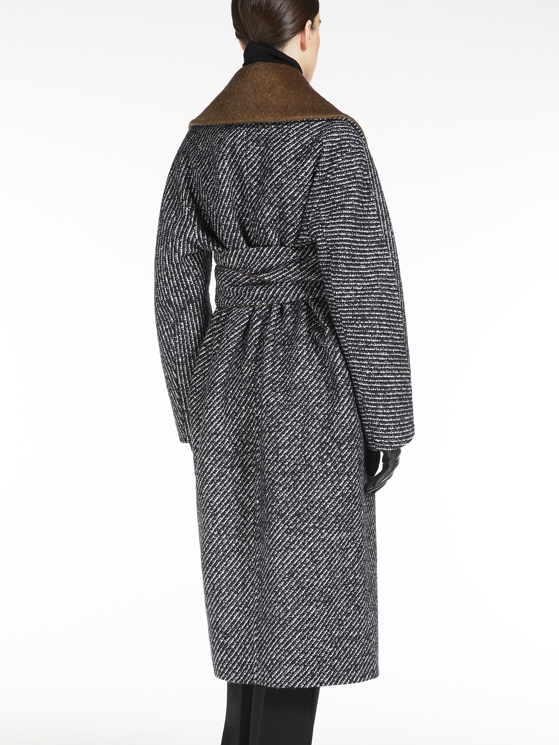 ALBINO Alpaca and wool tweed reversible coat - 6