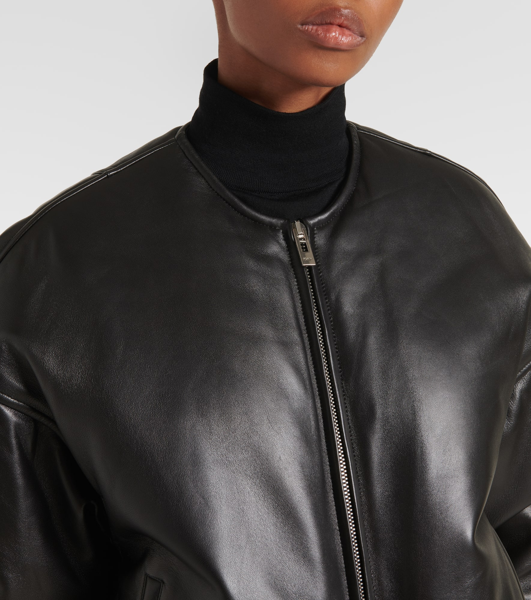 Leather bomber jacket - 4