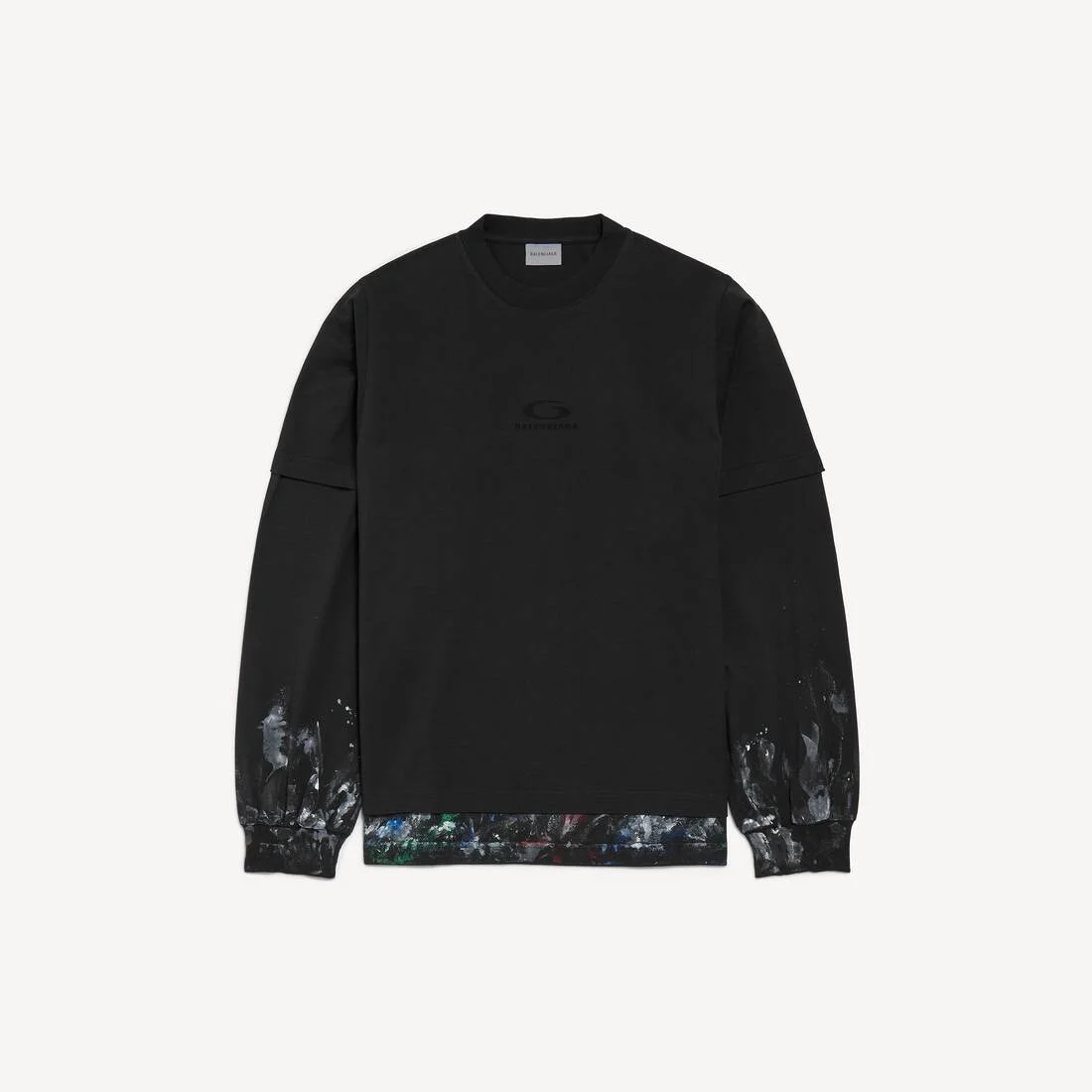 Men's Hybrid Double T-shirt in Black - 1
