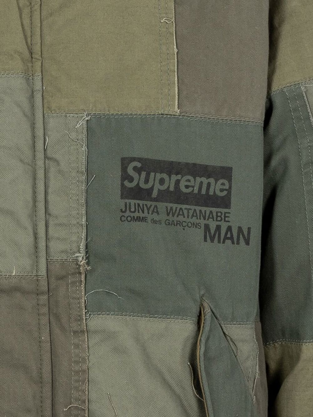 x Junya Watanabe patchwork hooded jacket - 2