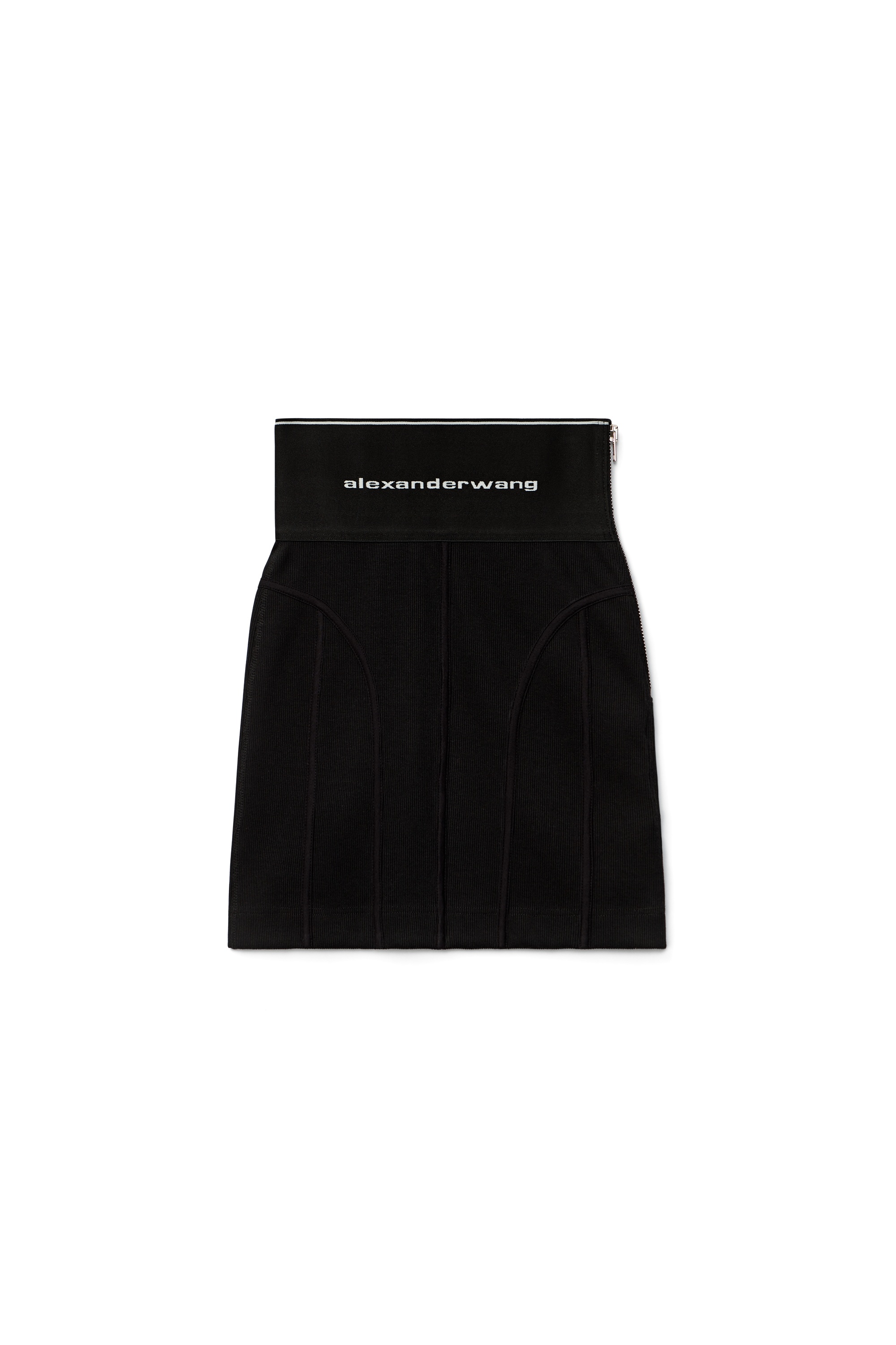 LOGO ELASTIC MINI SKIRT IN RIBBED JERSEY - 9