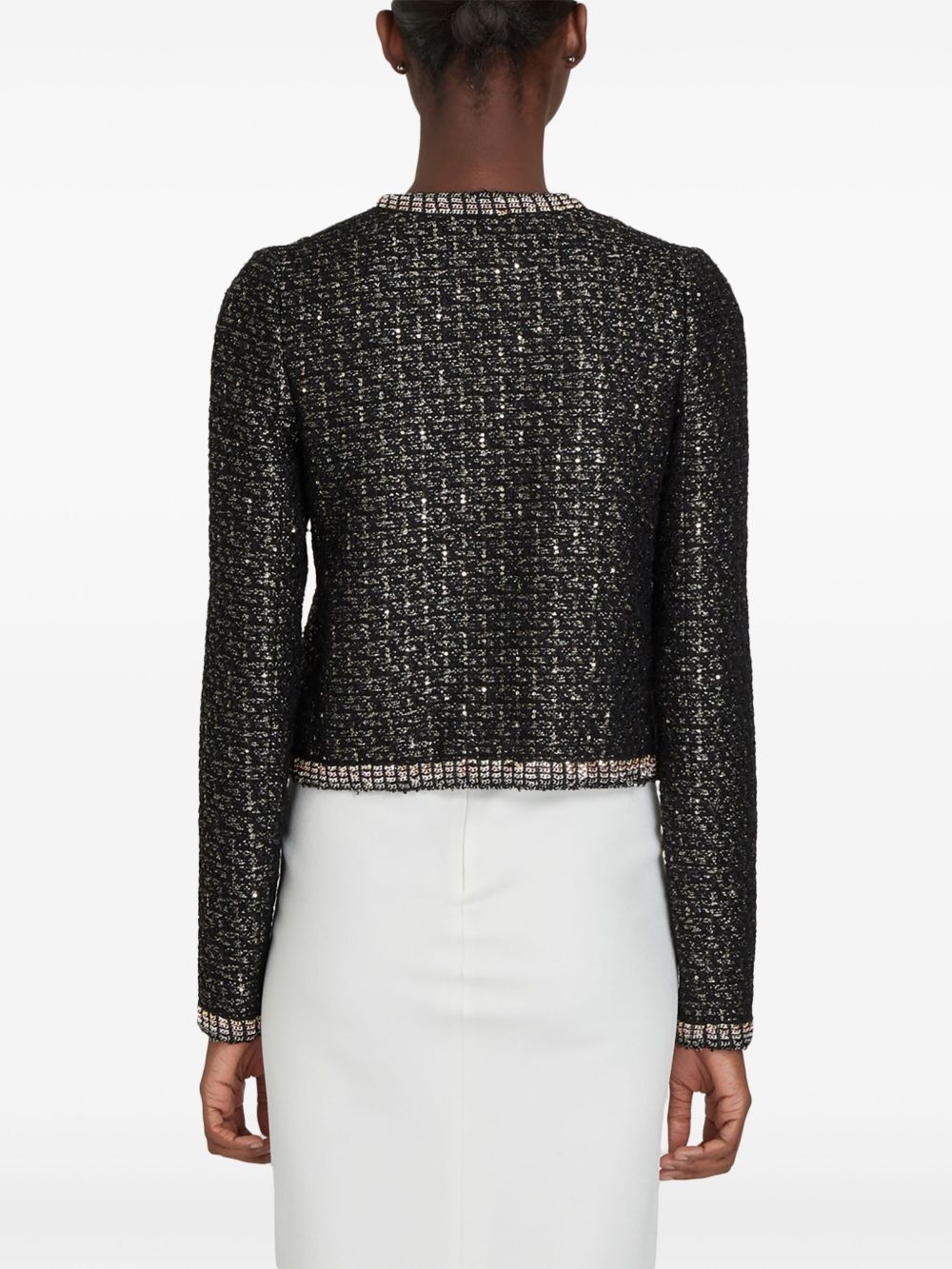 sequin-embellished tweed jacket - 3