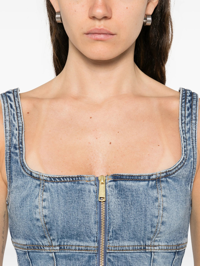 self-portrait Self-portrait Denim Zip Mini Dress outlook