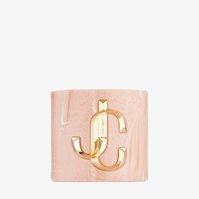 JC Cuff
Ballet Pink Acrylic Cuff Bracelet with Gold-Finish Metal JC Emblem 3