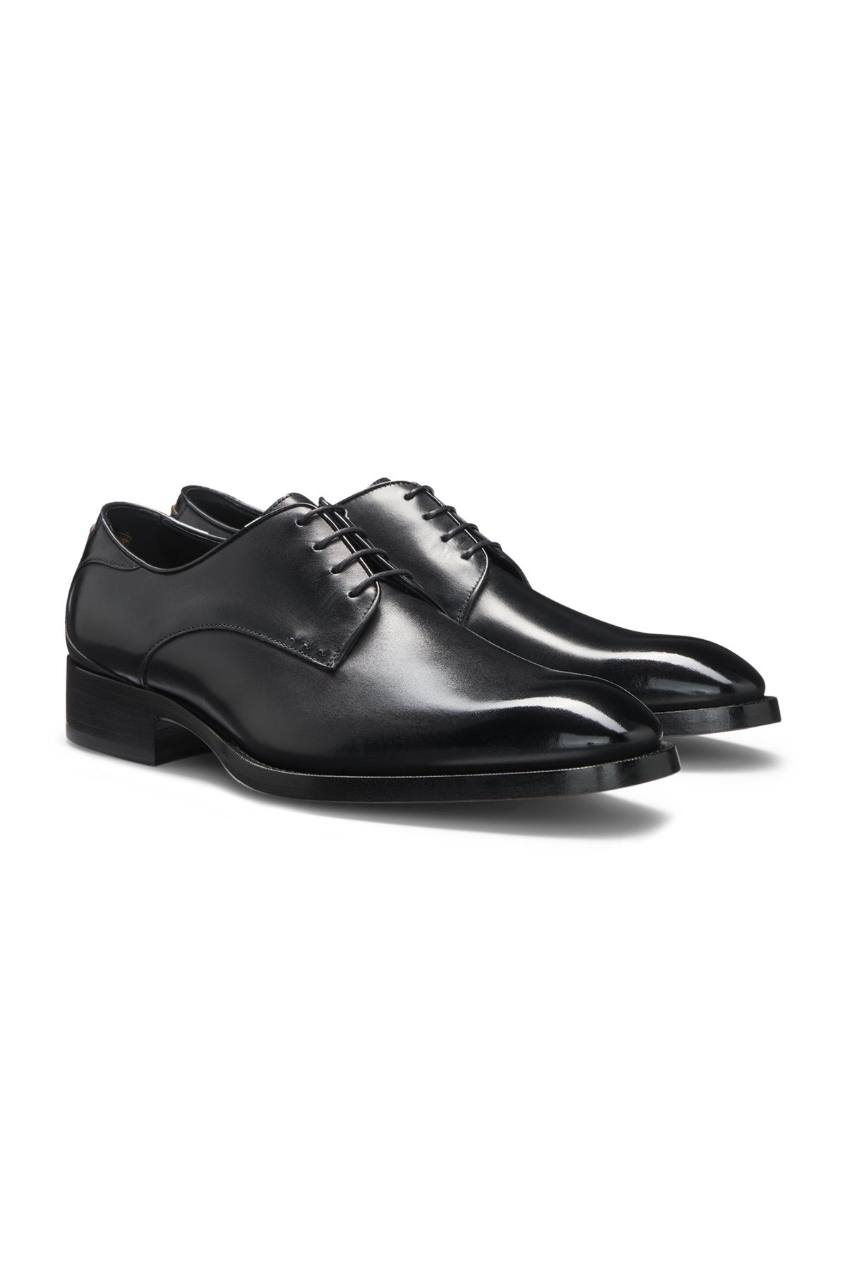 BURNISHED-LEATHER DERBY SHOES WITH STITCH DETAILS - 2
