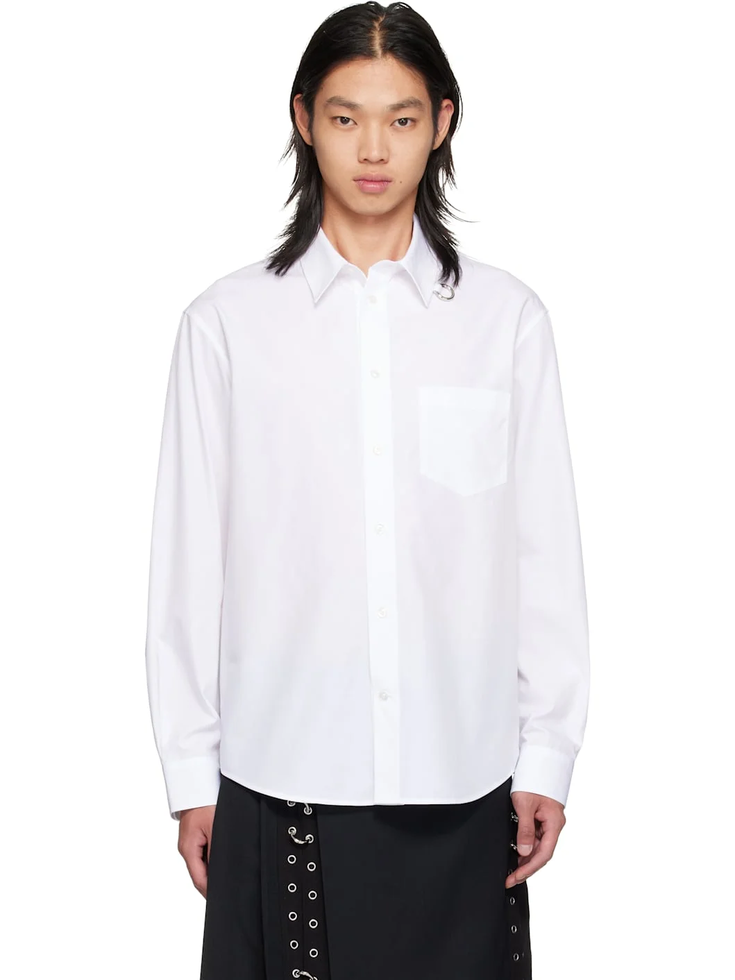 White Split Ring Classic Shirt - 1