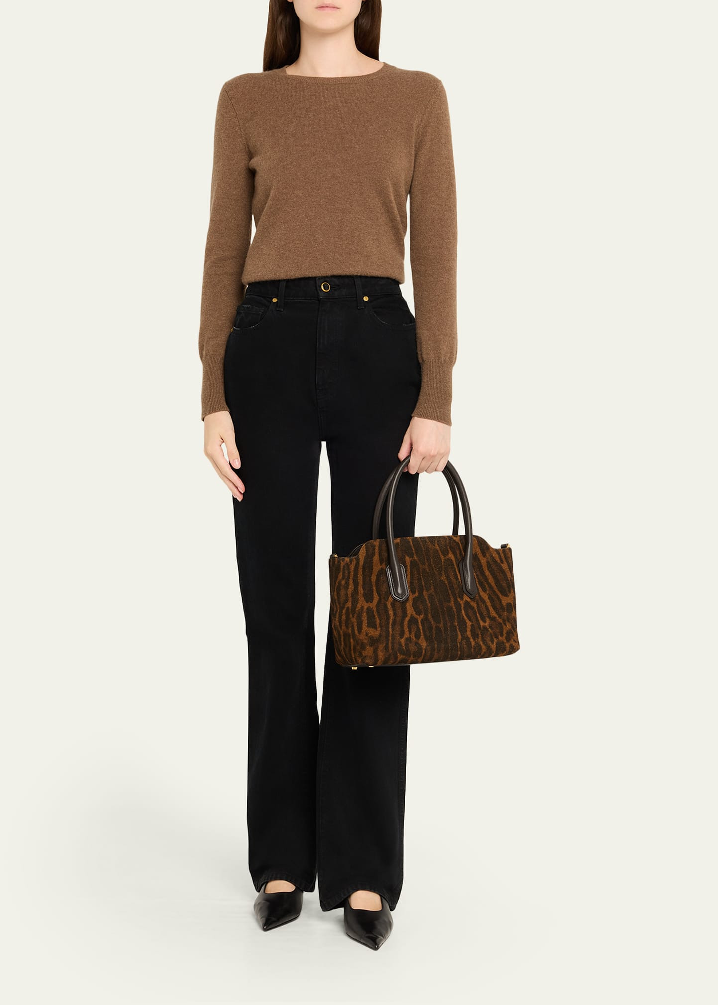 Alexander Medium Top-Handle Bag in Ocelot Suede - 6