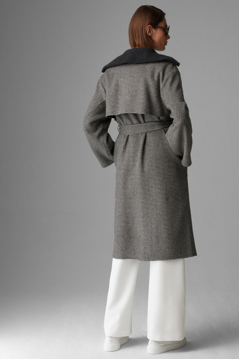 Noemi Pure new wool and cashmere coat in Black/White 3