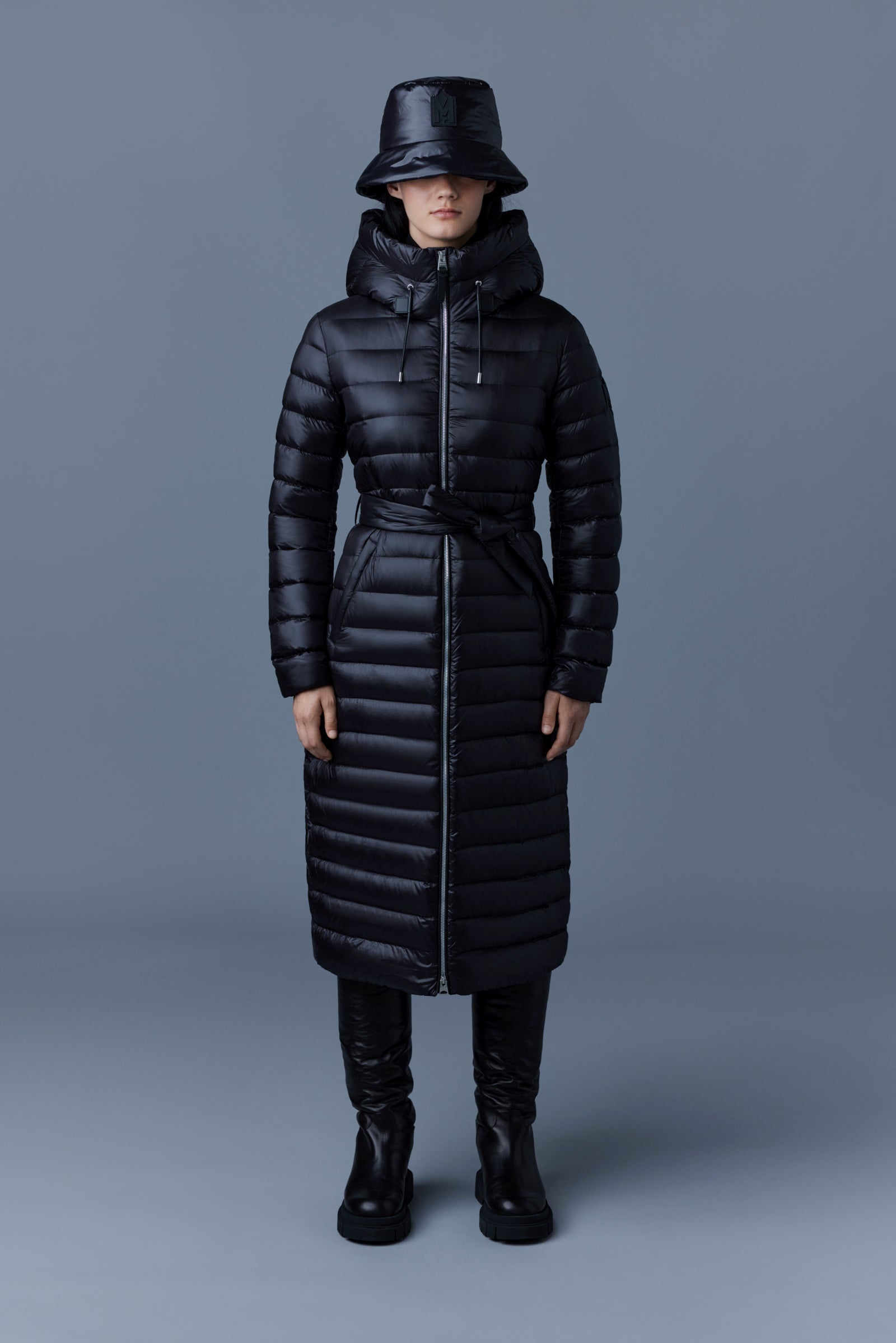 PORTIA Ultralight sateen down coat with tunnel hood for ladies - 2