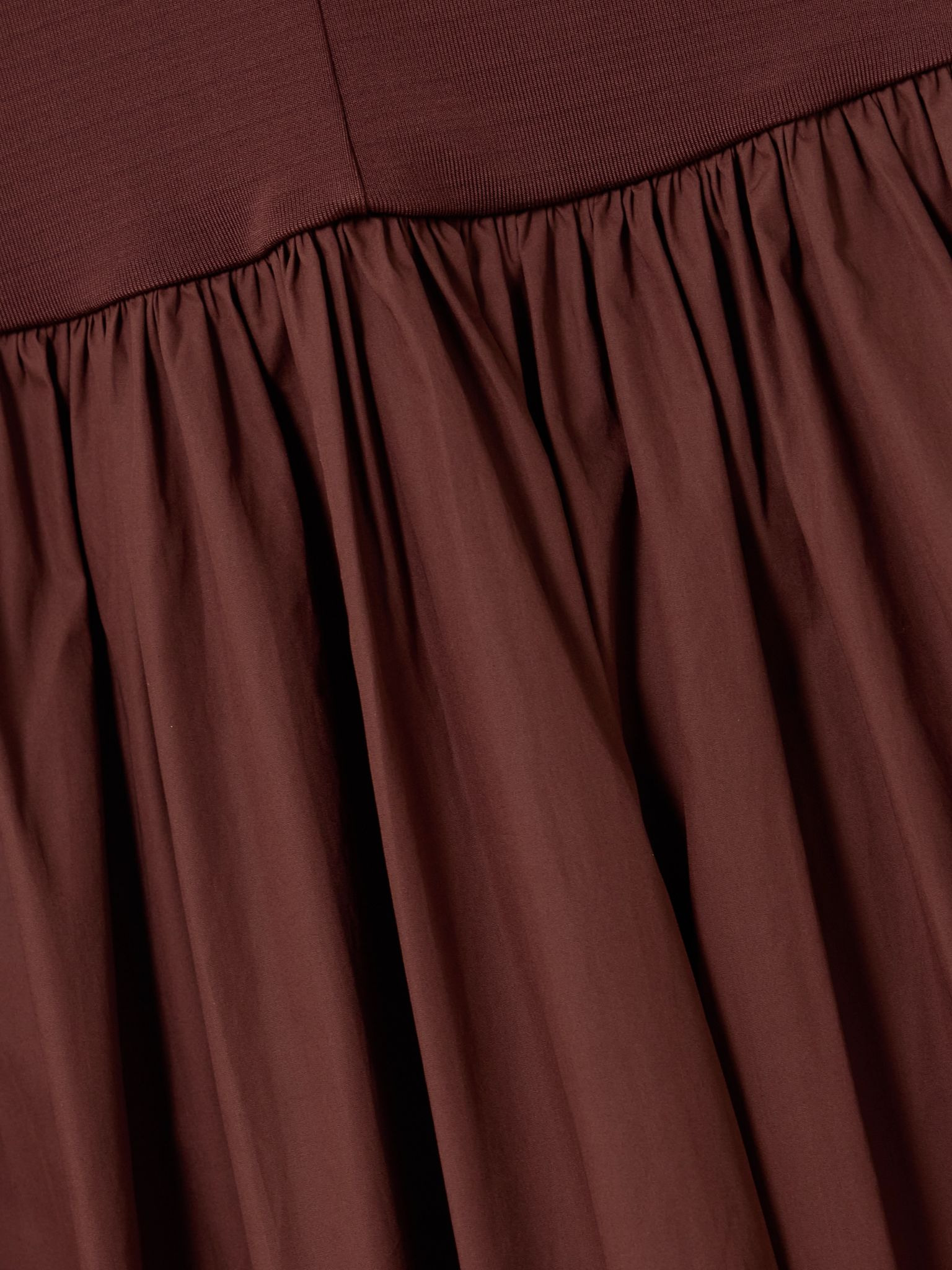 Stretch-knit and gathered organic cotton-poplin maxi dress Brown - 4