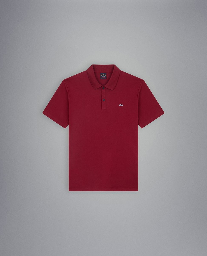 Organic cotton piqué polo with Shark badge - 1