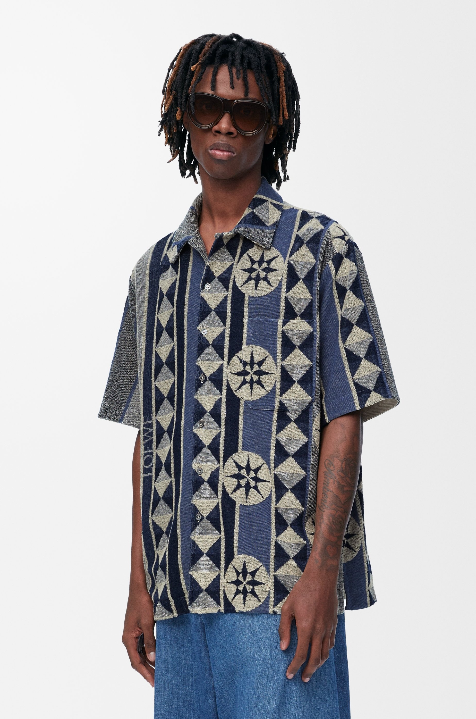 Short sleeve shirt in terry cotton jacquard - 3