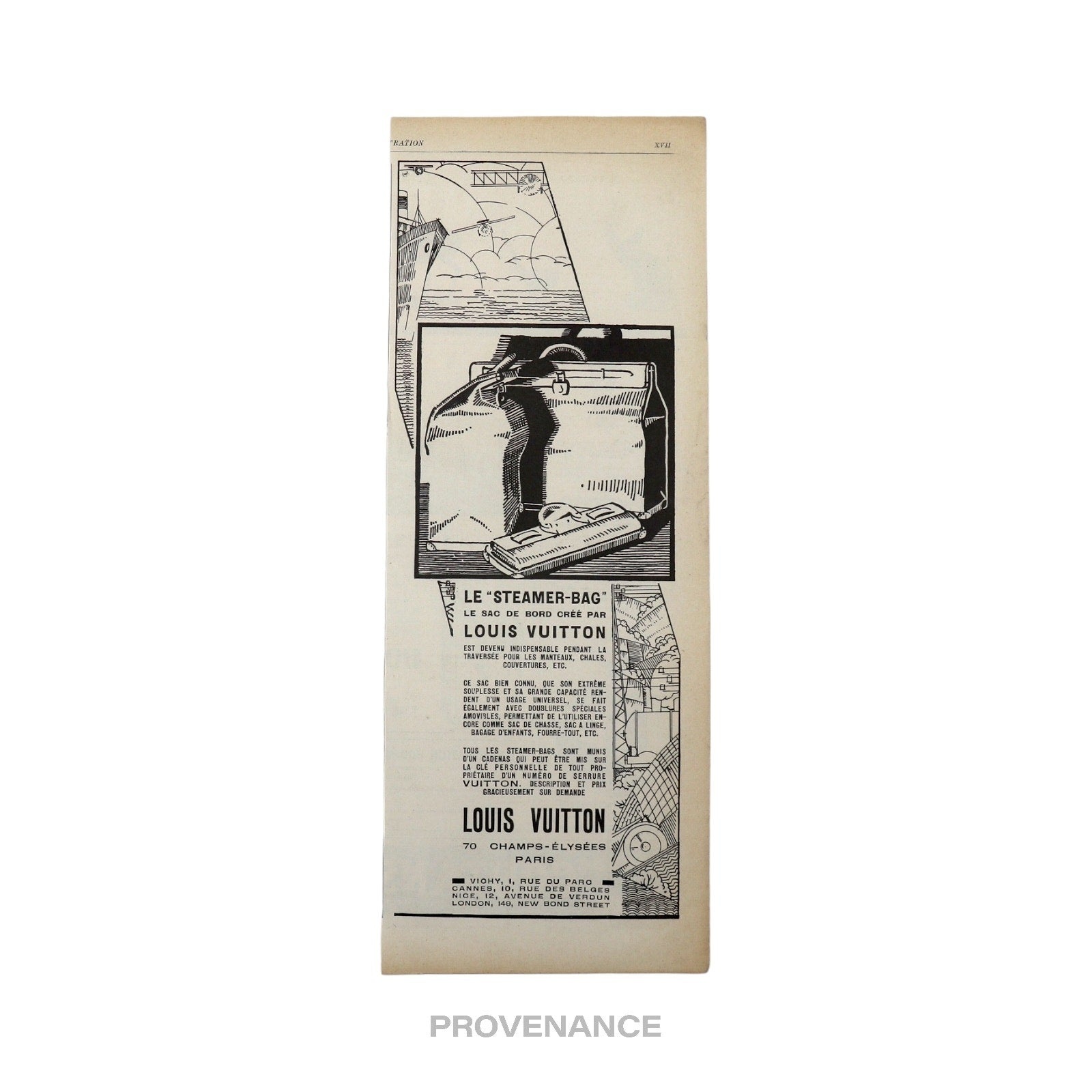 Louis Vuitton Antique Vintage Newsprint Ad - STEAMER-BAG - 3