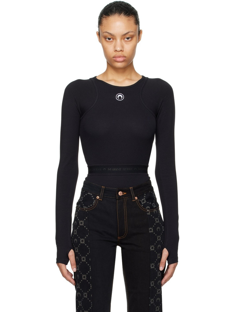 Black Embroidered Bodysuit 1
