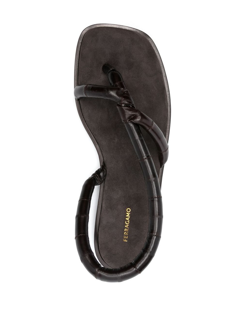 square-toe leather sandals - 4