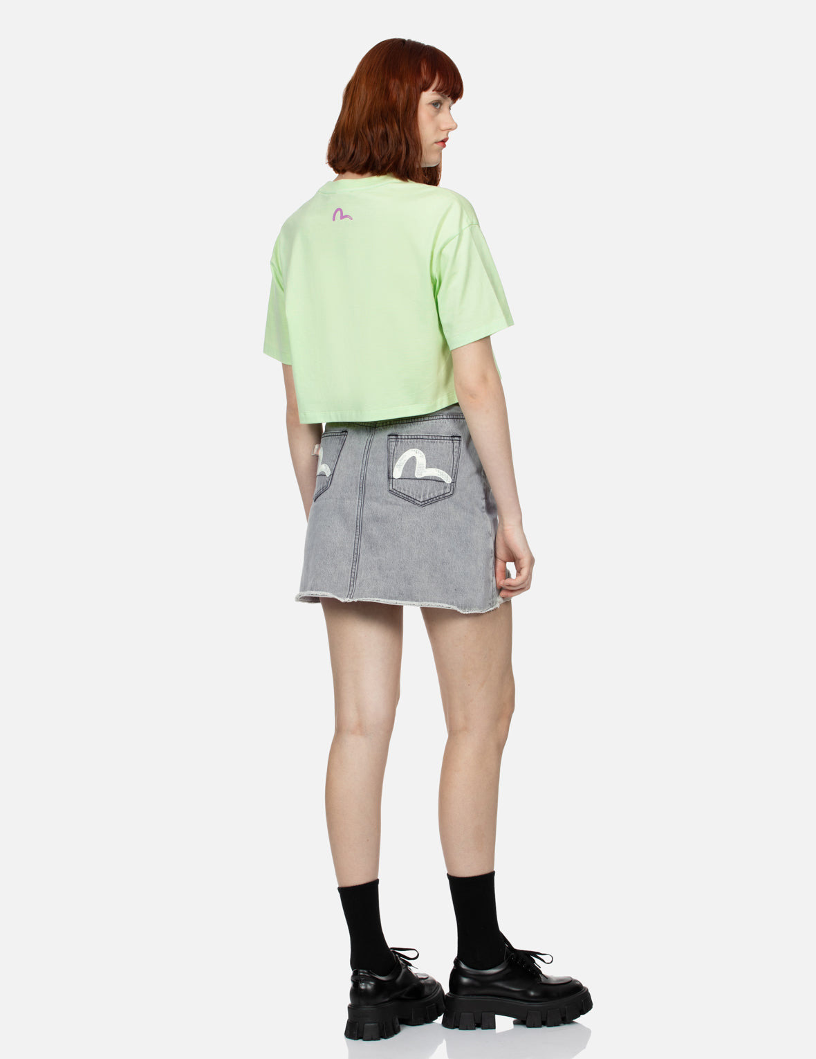 ONIGIRI DARUMA AND HEART PRINT CROPPED T-SHIRT - 4