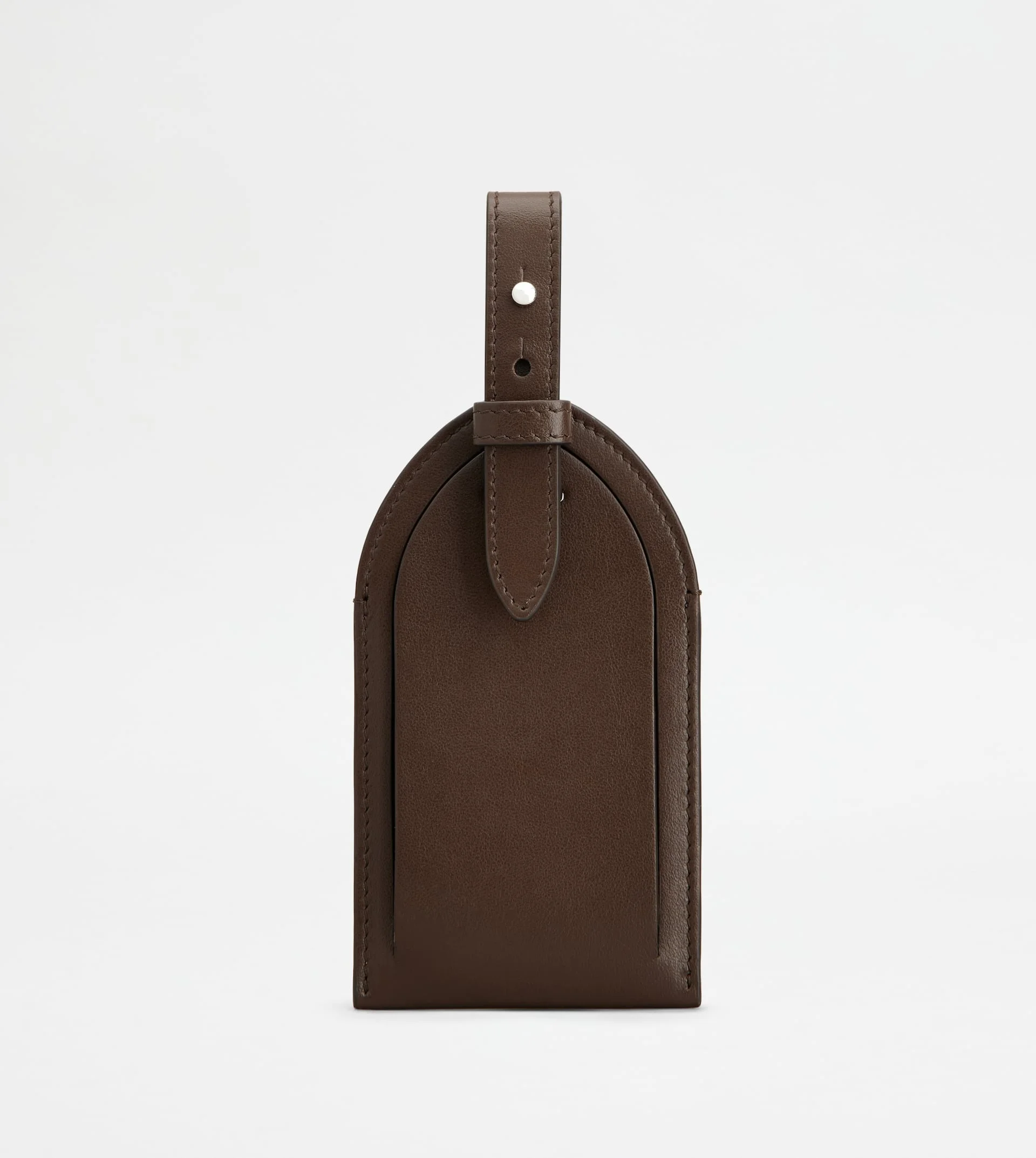 ADDRESS TAG IN LEATHER - BROWN - 1