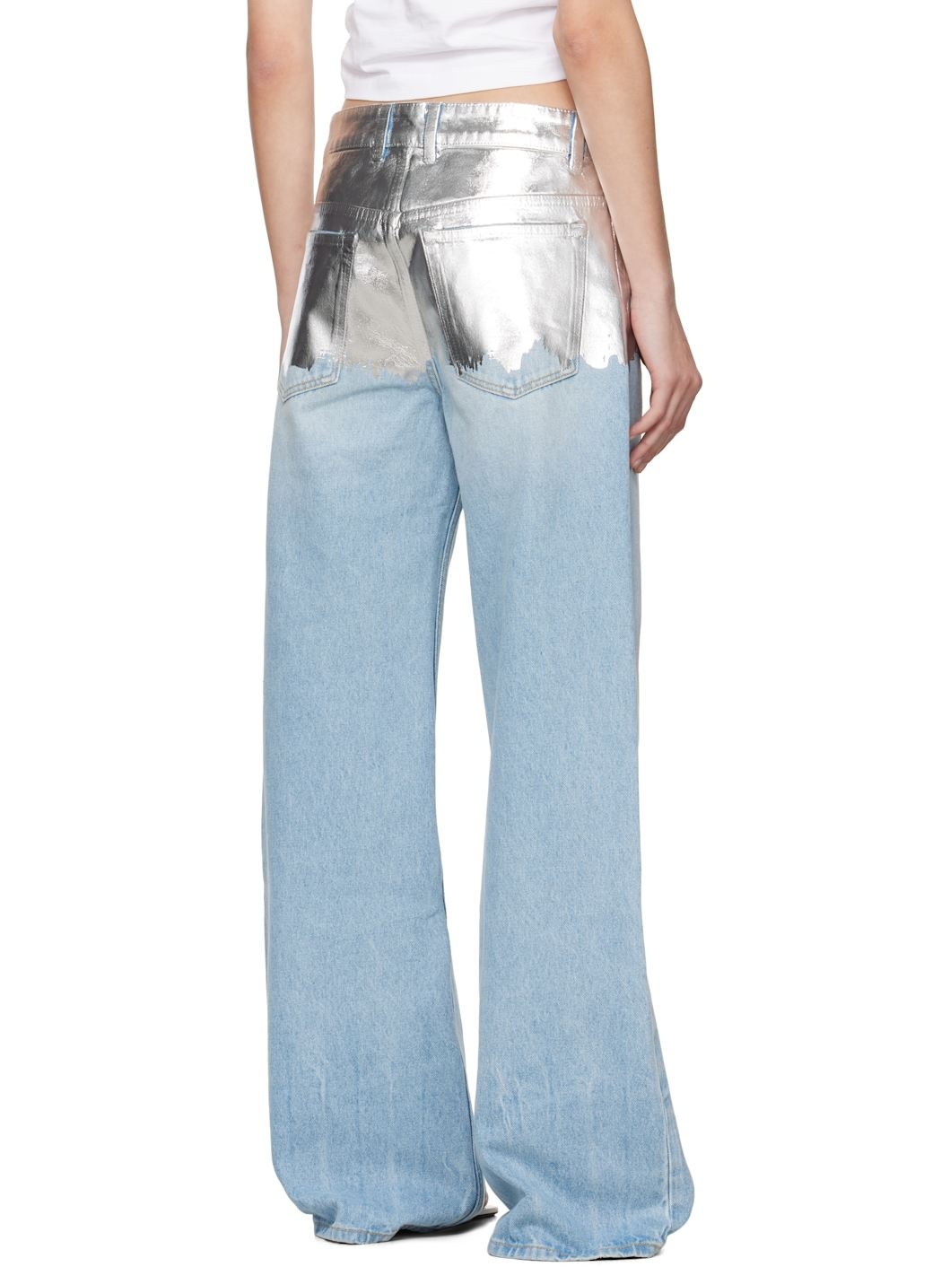 Blue & Silver Baggy Jeans - 3