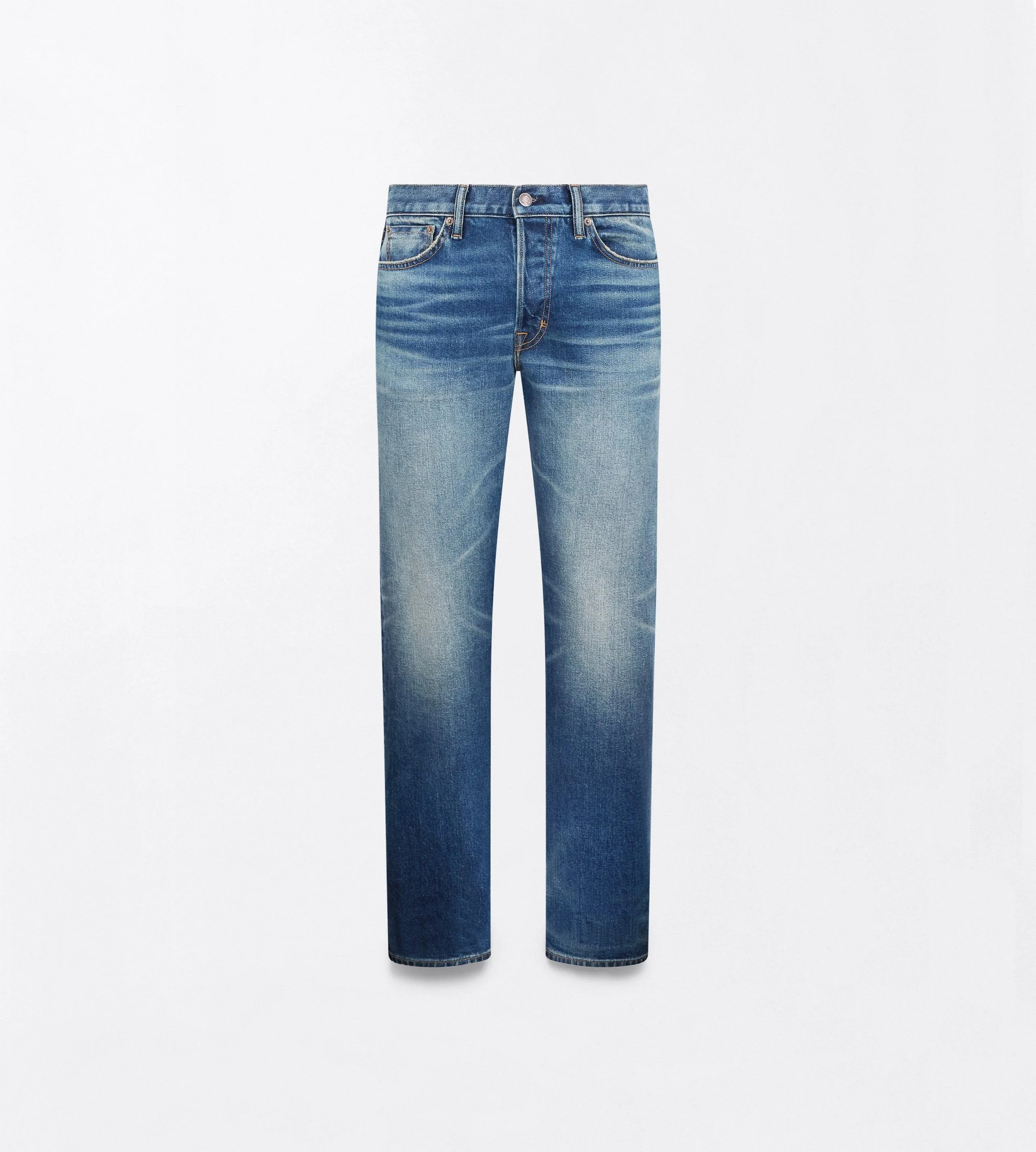 WASHED INDIGO 50'S STRAIGHT FIT DENIM JEANS - 1