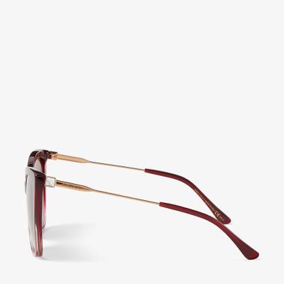 JIMMY CHOO Seba
Red Round-Frame Sunglasses with Crystal Embellishment outlook