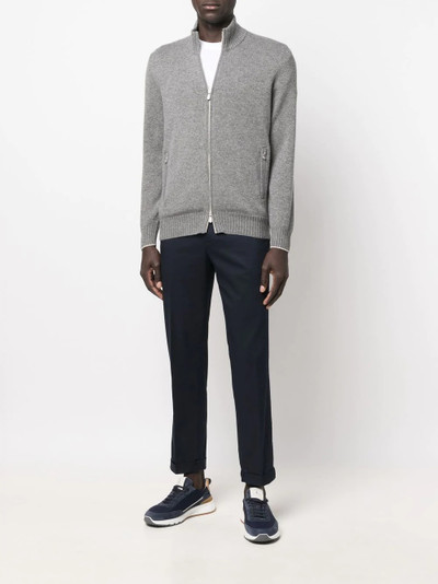 Brunello Cucinelli funnel neck zip-up cashmere jumper outlook