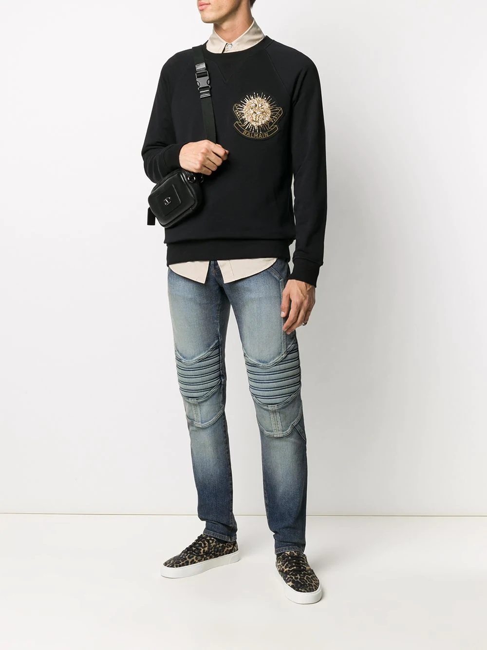 tapered-fit logo embossed jeans - 2