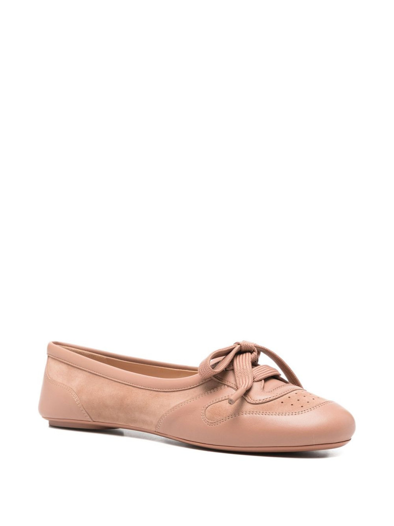 Gianvito Rossi lace-up leather ballet flats outlook