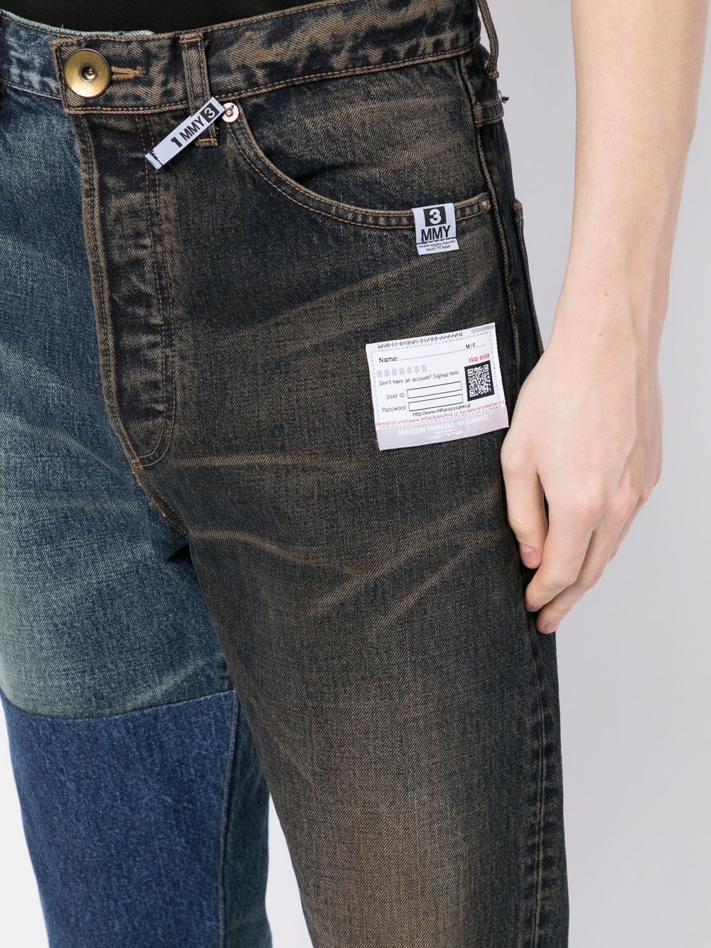 two-tone straight-leg jeans - 5