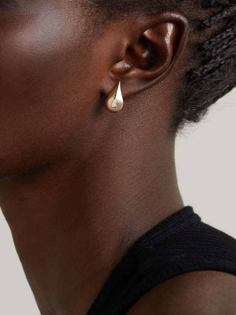 MATEO Water Droplet 14-karat gold diamond earrings outlook