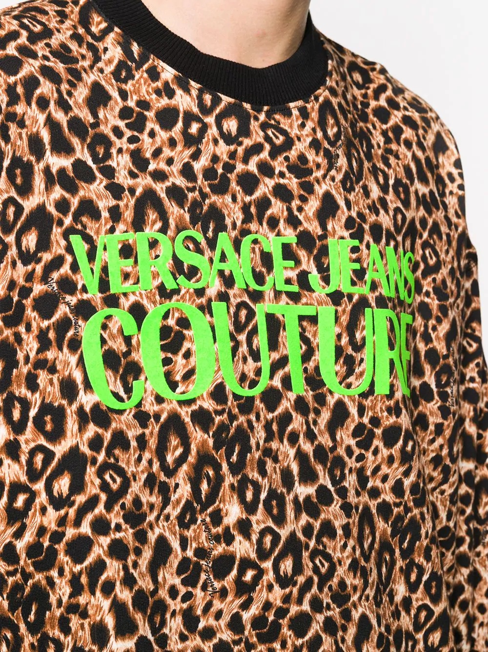 logo-print leopard sweatshirt - 5