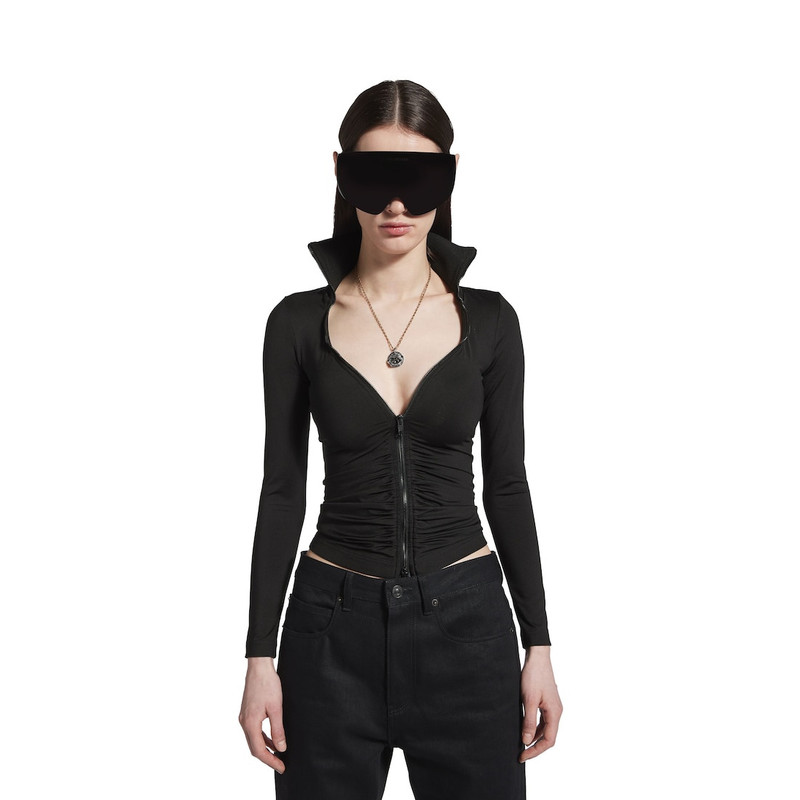 Women's Bra Cup Zip-up Jacket in Black 5