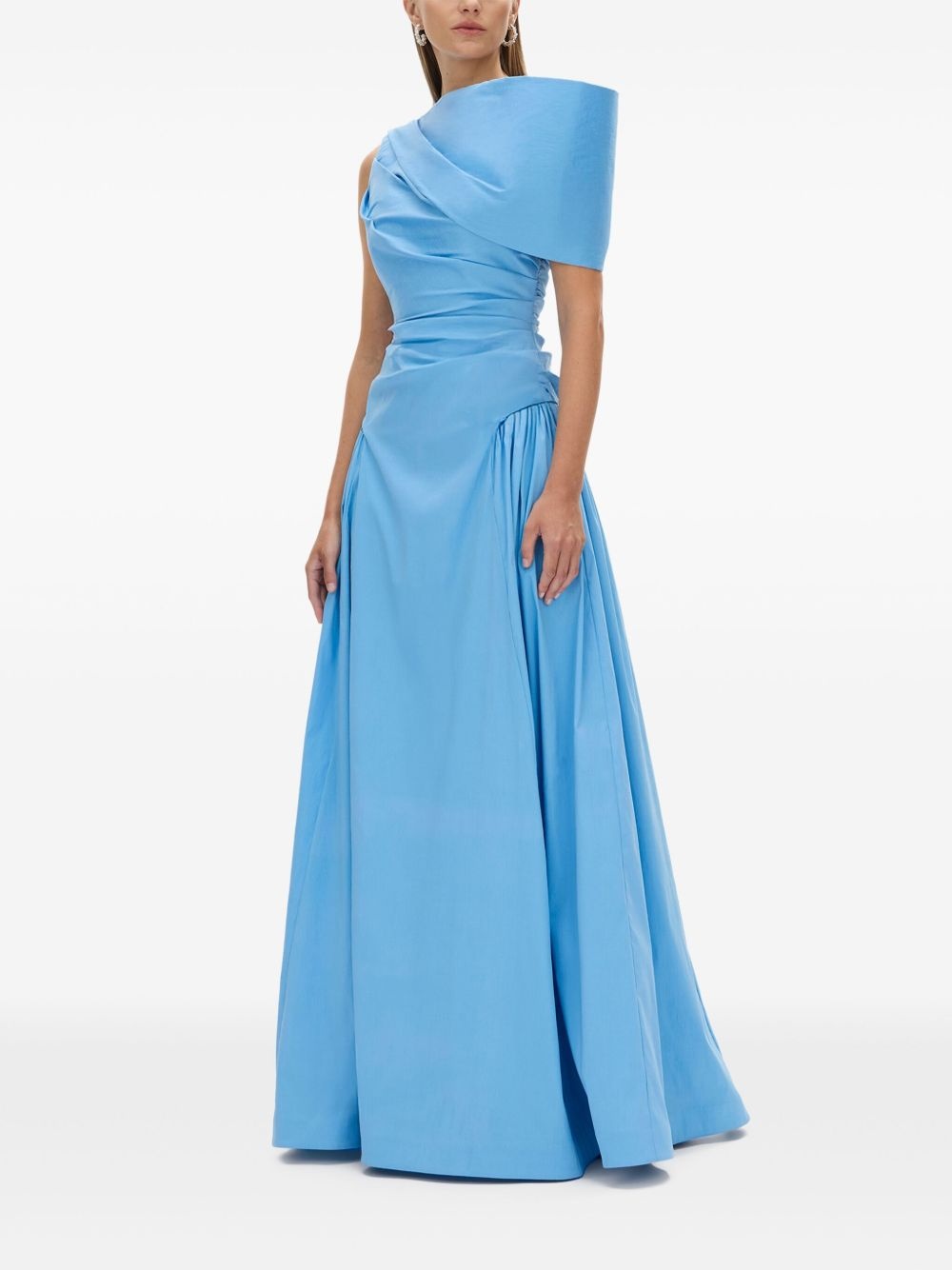 asymmetric draped gown - 3