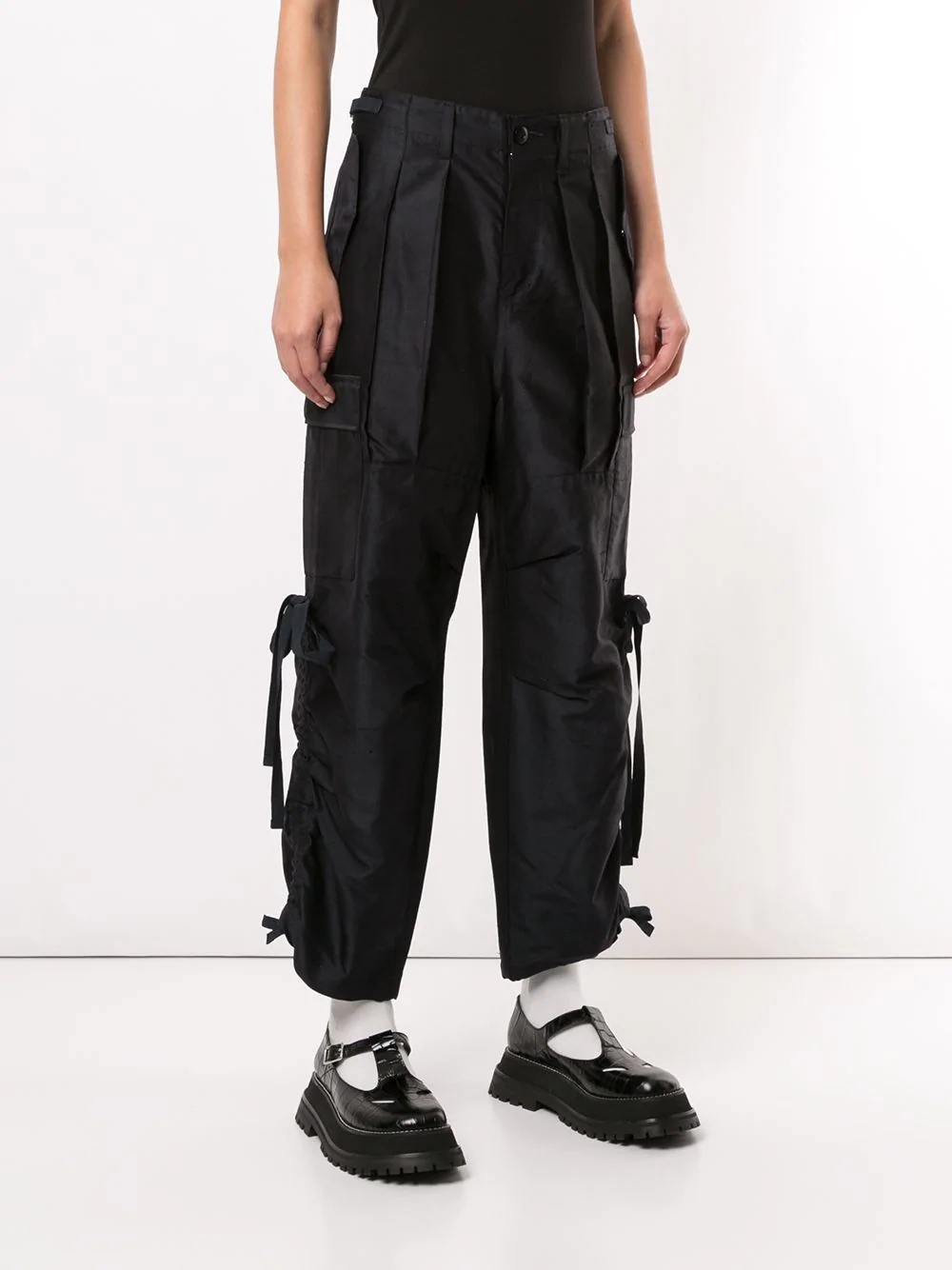 satin cargo trousers - 3