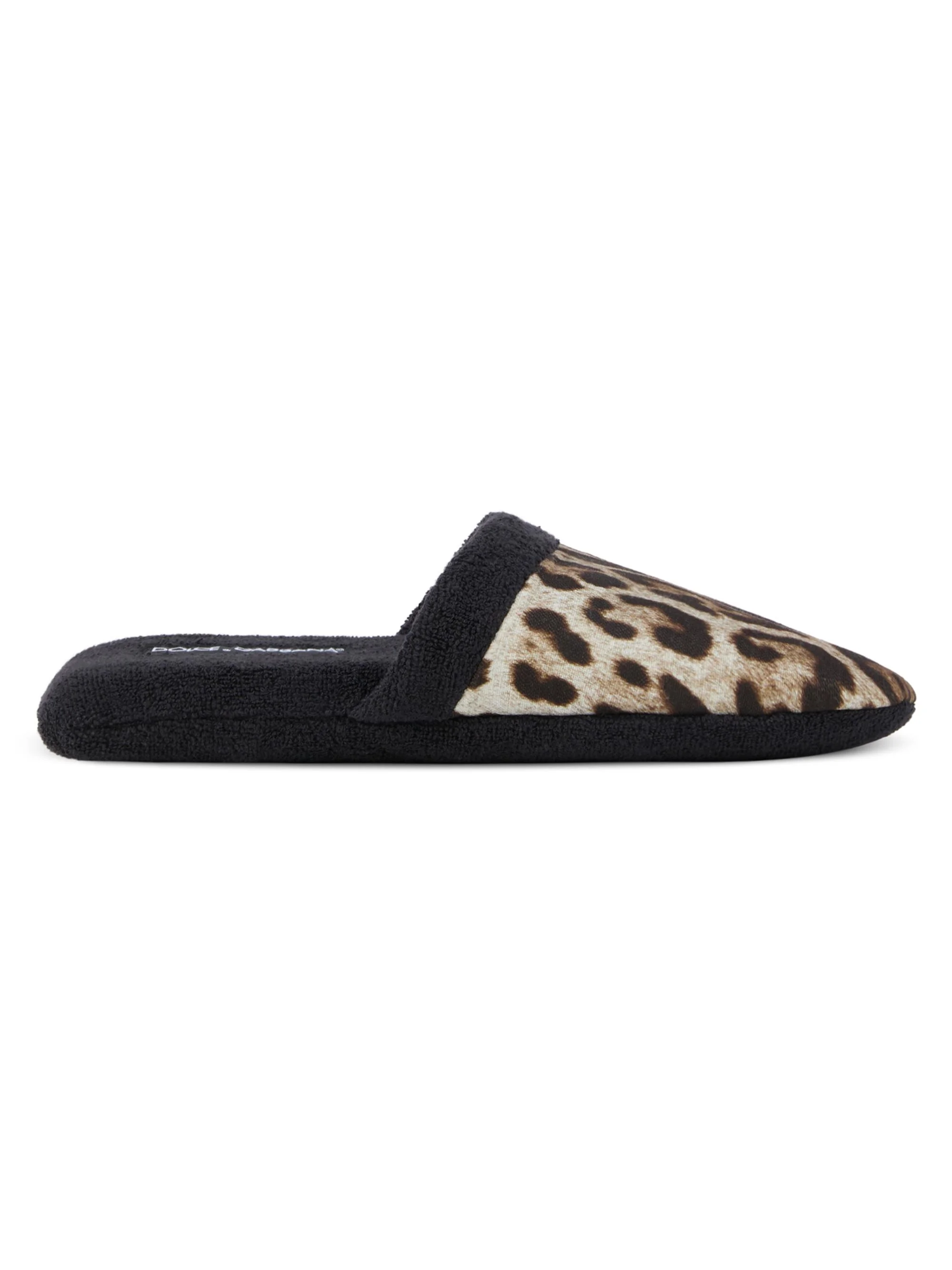 Women's Leopard Slippers - Black Multi - 1